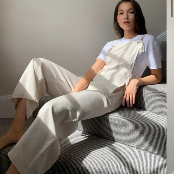 Aritzia The Group by Babaton Calipso Jumpsuit Overalls Cream Size XS - Picture 2 of 10